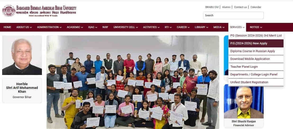 BRABU Pg Spot Admission 2025 Apply